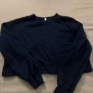 Cropped Navy Blue Sweater